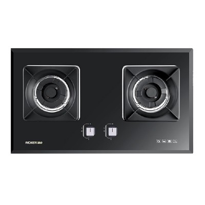High End Kitchen Gas Stove With Black Tempered Glass