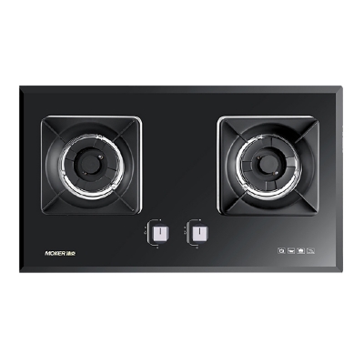 High End Kitchen Gas Stove With Black Tempered Glass